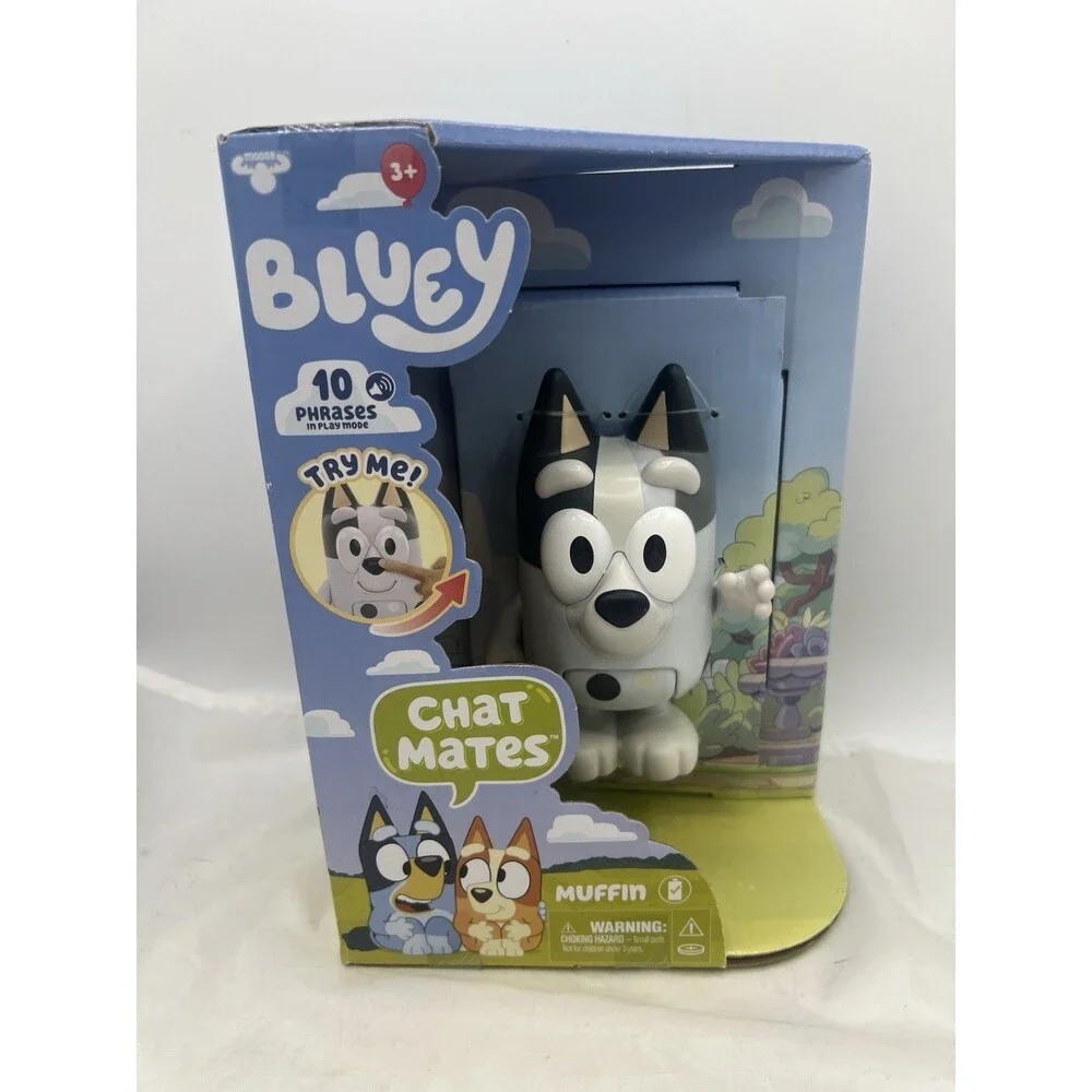 Bluey Chat Mates 3 Pack Bluey Bingo Muffin Talking Figures NEW
